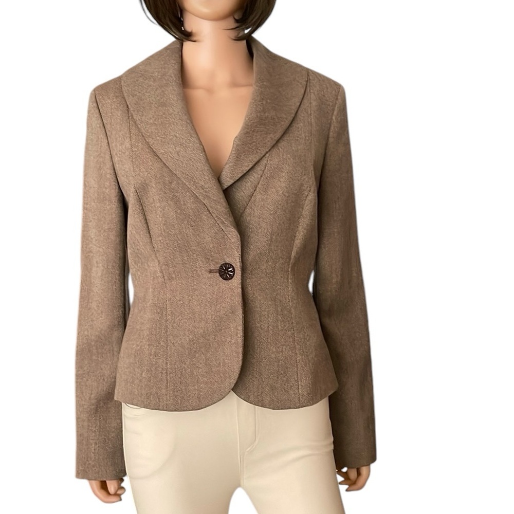 NWOT Ann Taylor Loft Brown 100% Wool Shawl Collar Blazer